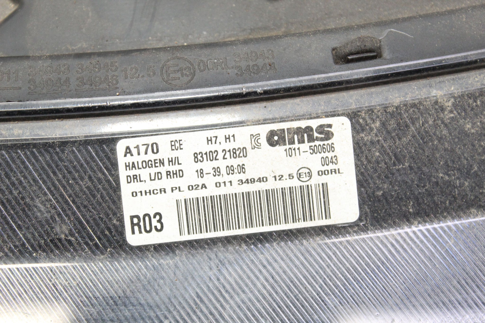 2018 SSANGYONG TURISMO RIGHT SIDE HEADLIGHT HALOGEN