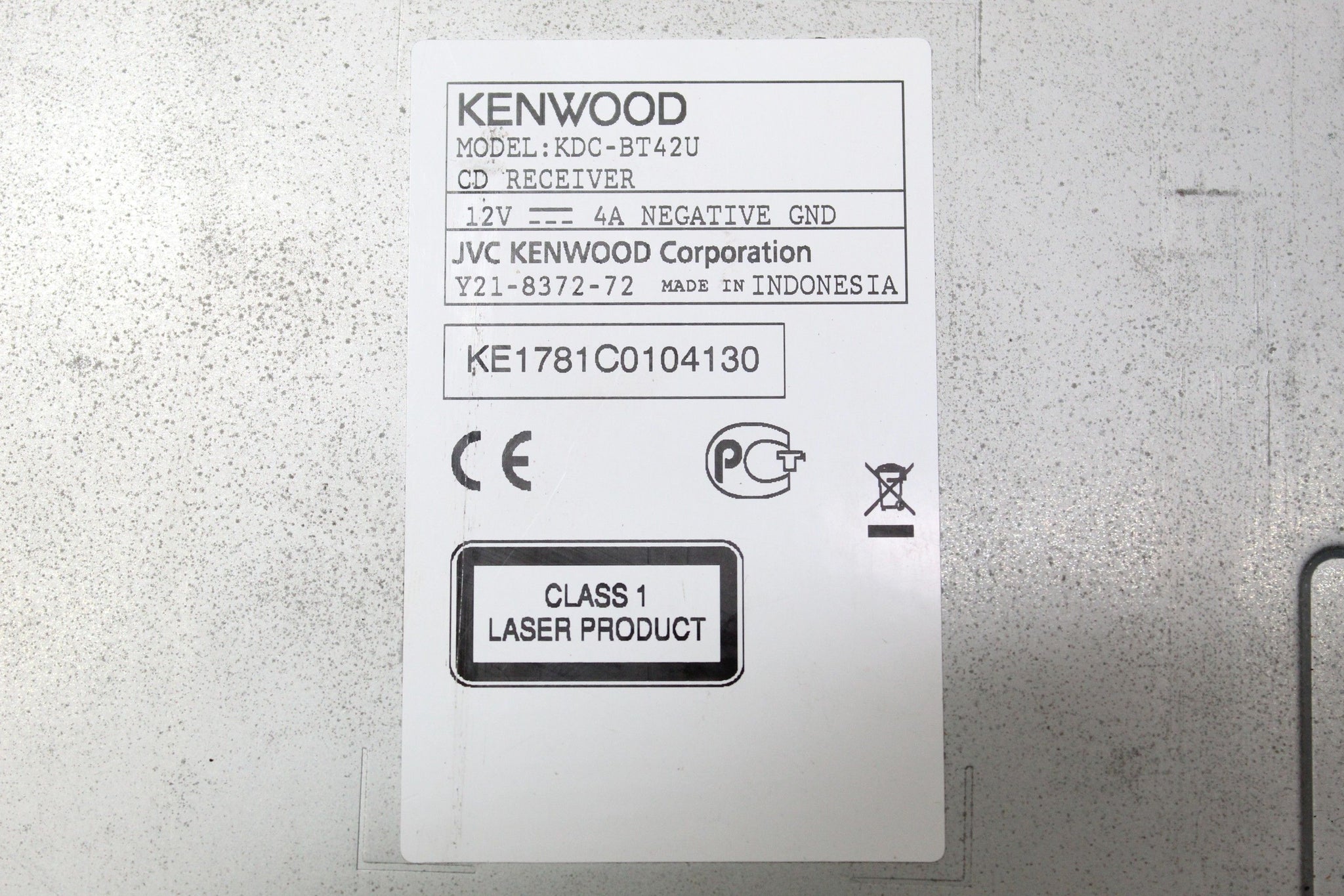 2006 BMW Z4 Single 1Din Radio CD Player Kenwood KDCBT42U
