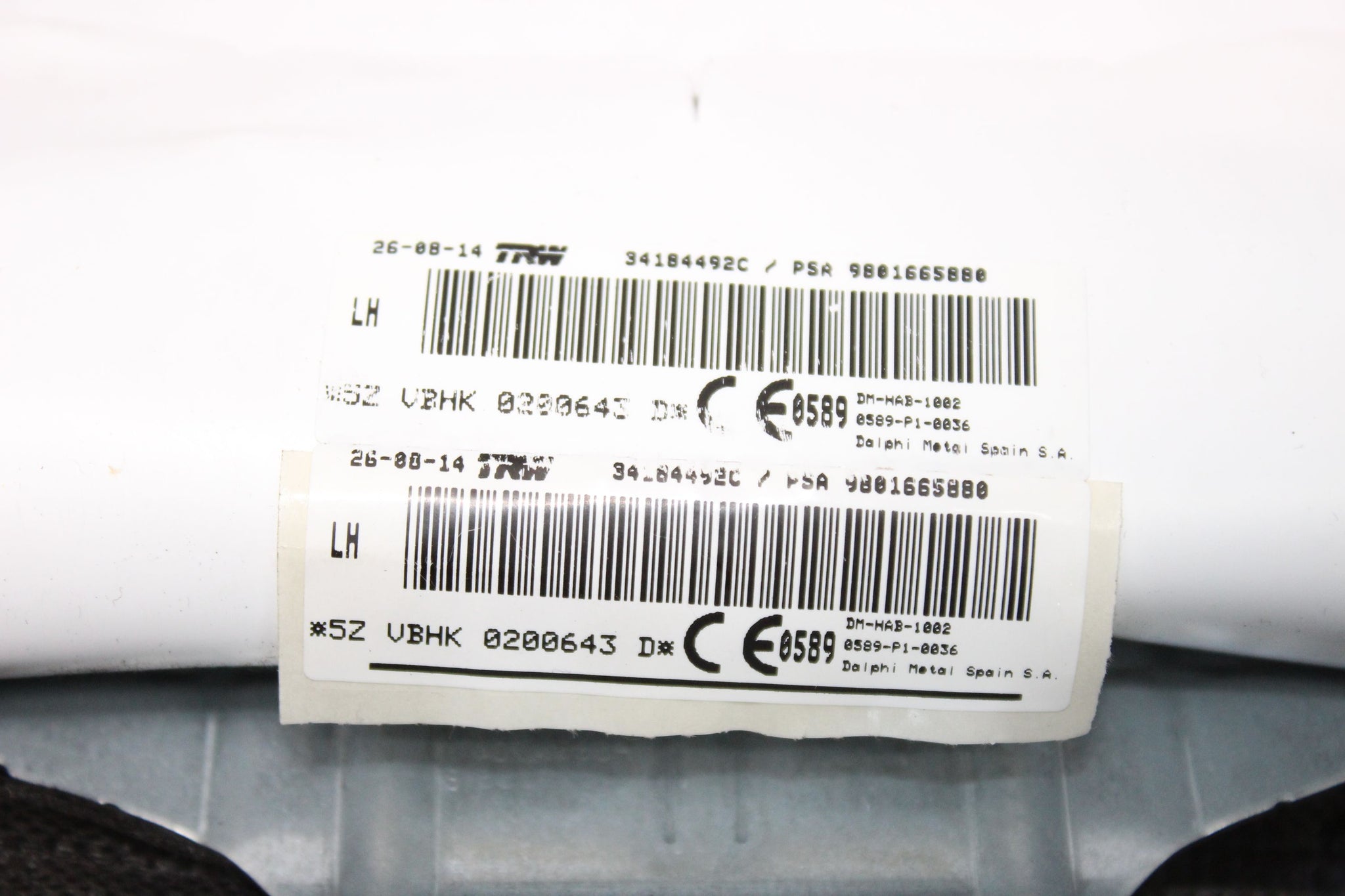 2014 PEUGEOT 5008 Left side Front Roof Curtain Airbag 9801665880