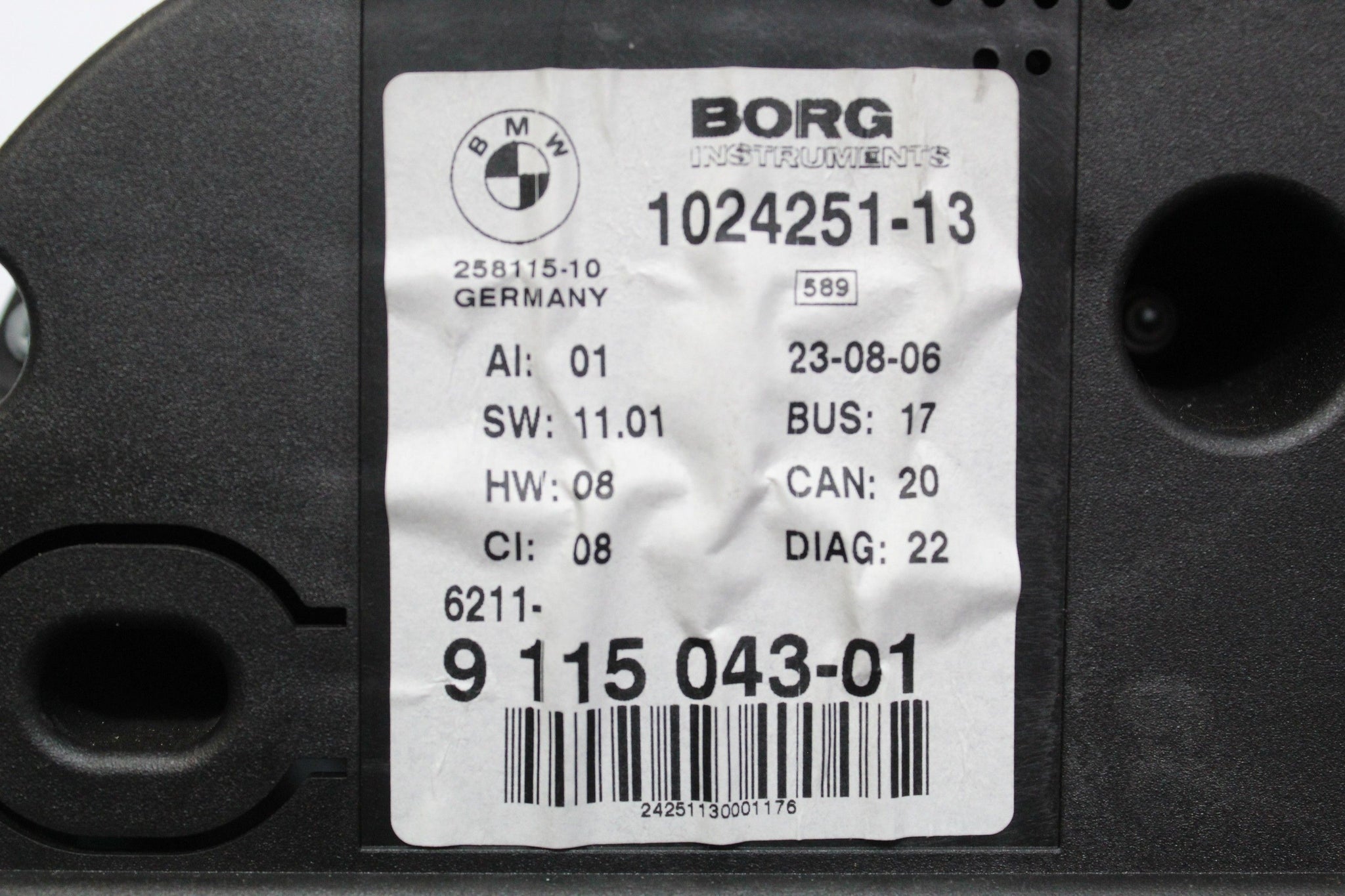 2006 BMW Z4 2.0 Petrol Speedo Instrument Cluster 9115043