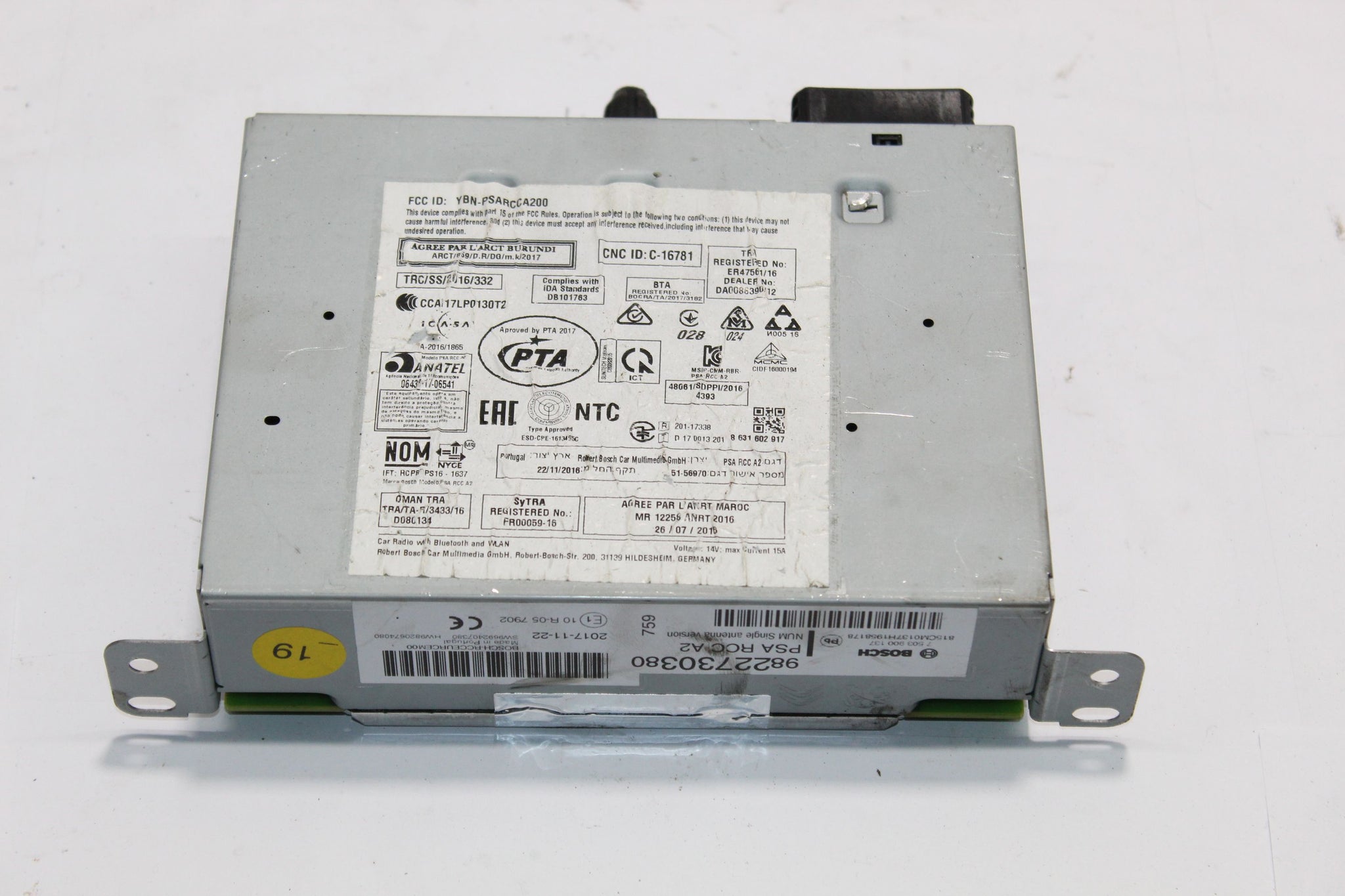 2018 CITROEN C3 Radio Head unit 9822730380