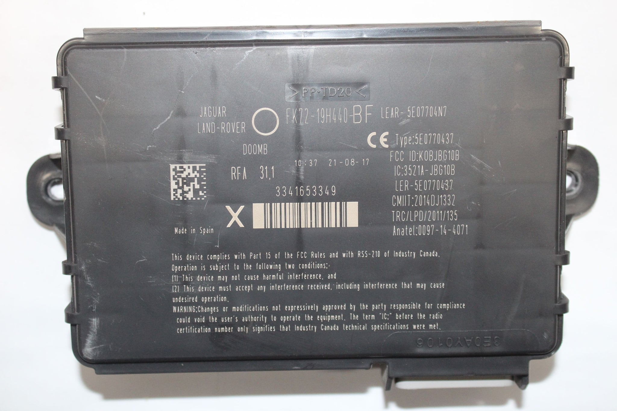2016 RANGE ROVER EVOQUE 2.0 AUTO ECU KIT GX73-12C520-FAF