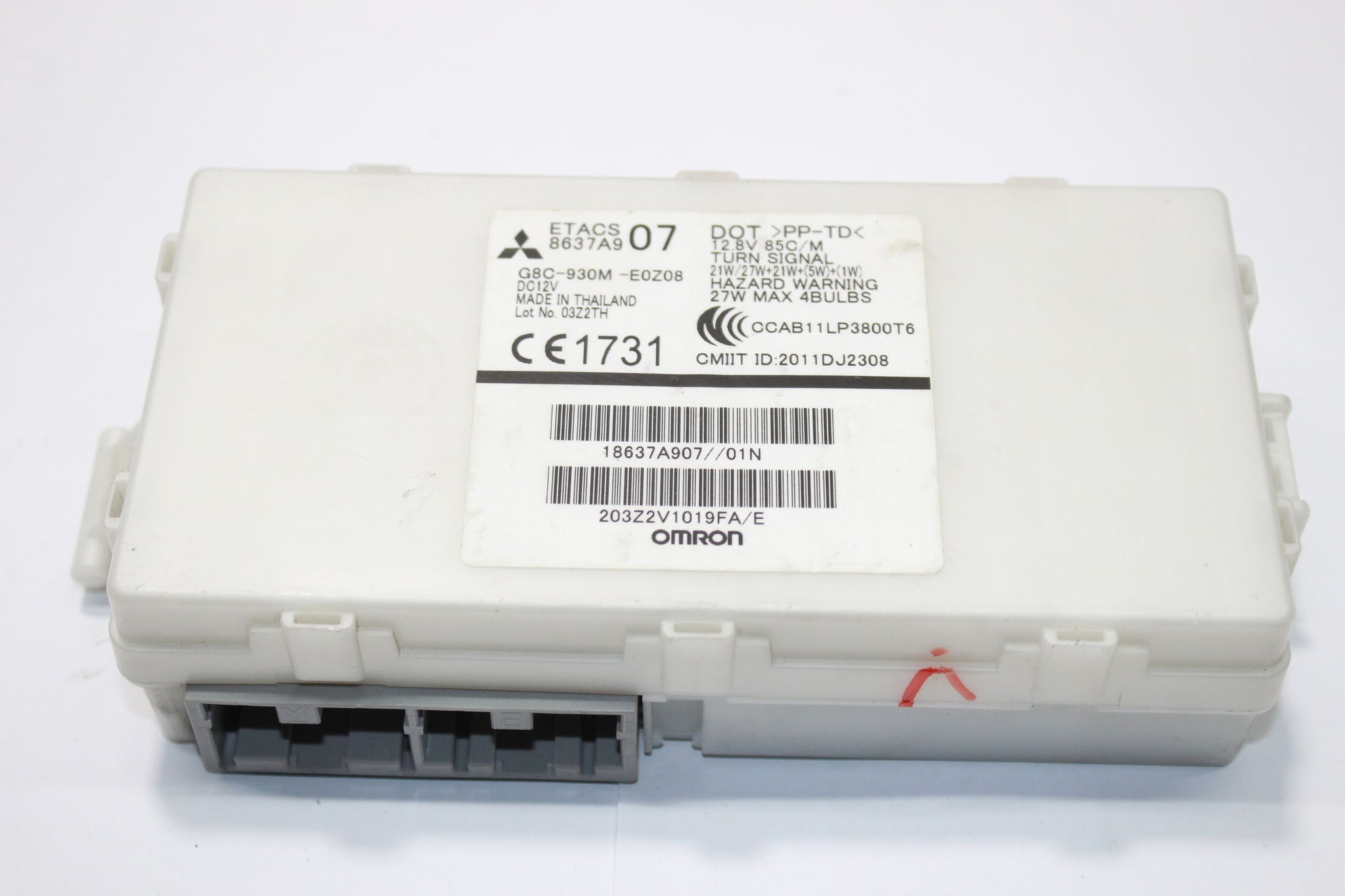 2013 MITSUBISHI MIRAGE 1.2 Fuse Box Convenience Module 18637A907 8637A907