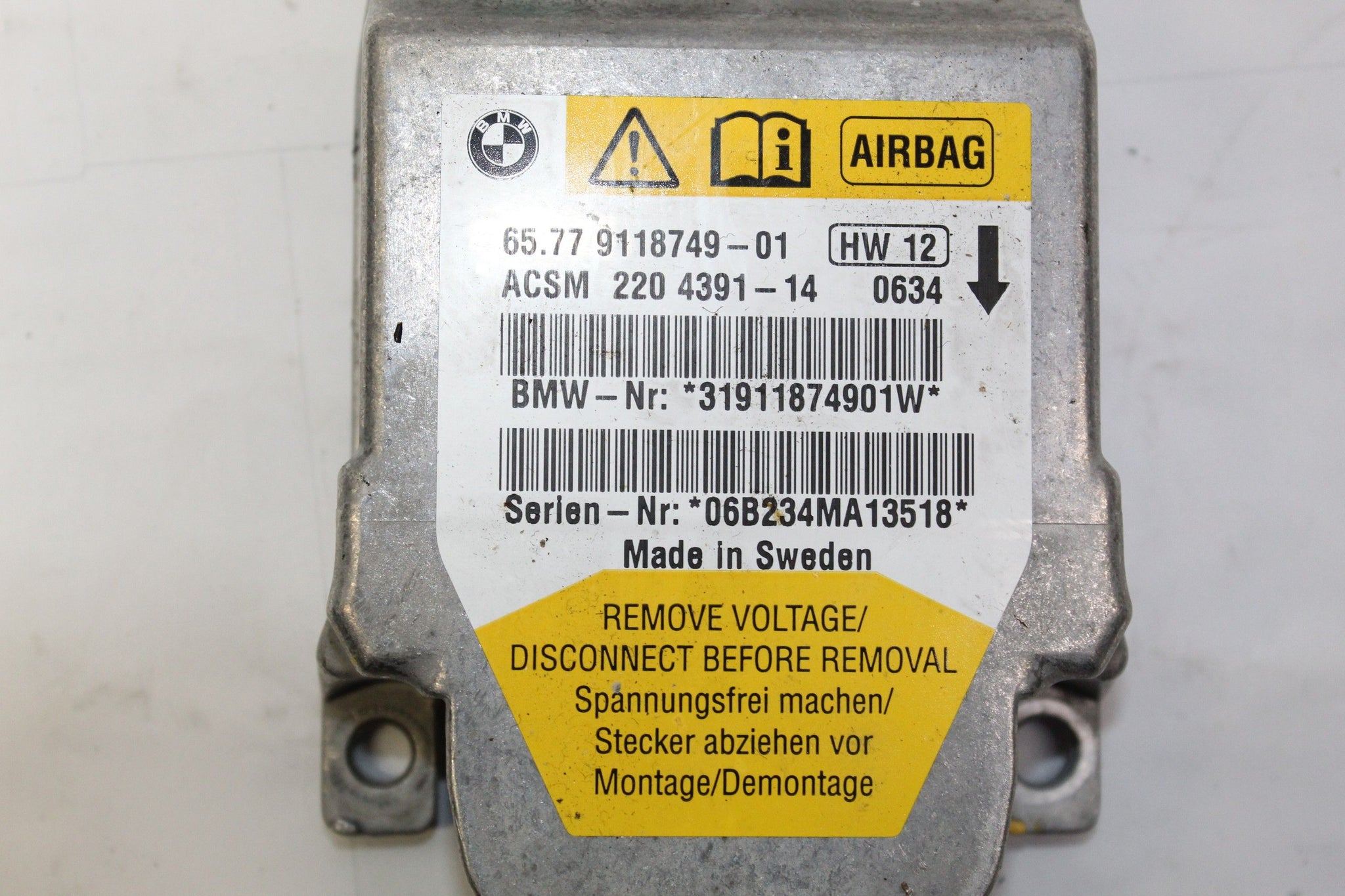 2006 BMW Z4 Airbag Control Module 9118749
