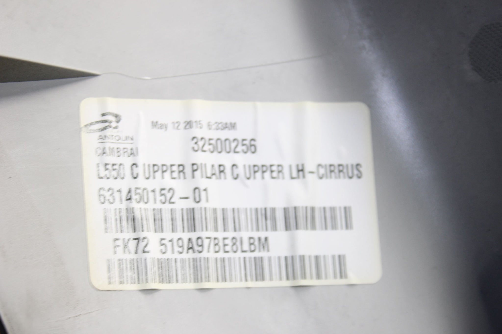 2015 LAND ROVER DISCOVERY SPORT Upper Left side C Pillar Trim FK72-519A97BE8LBM