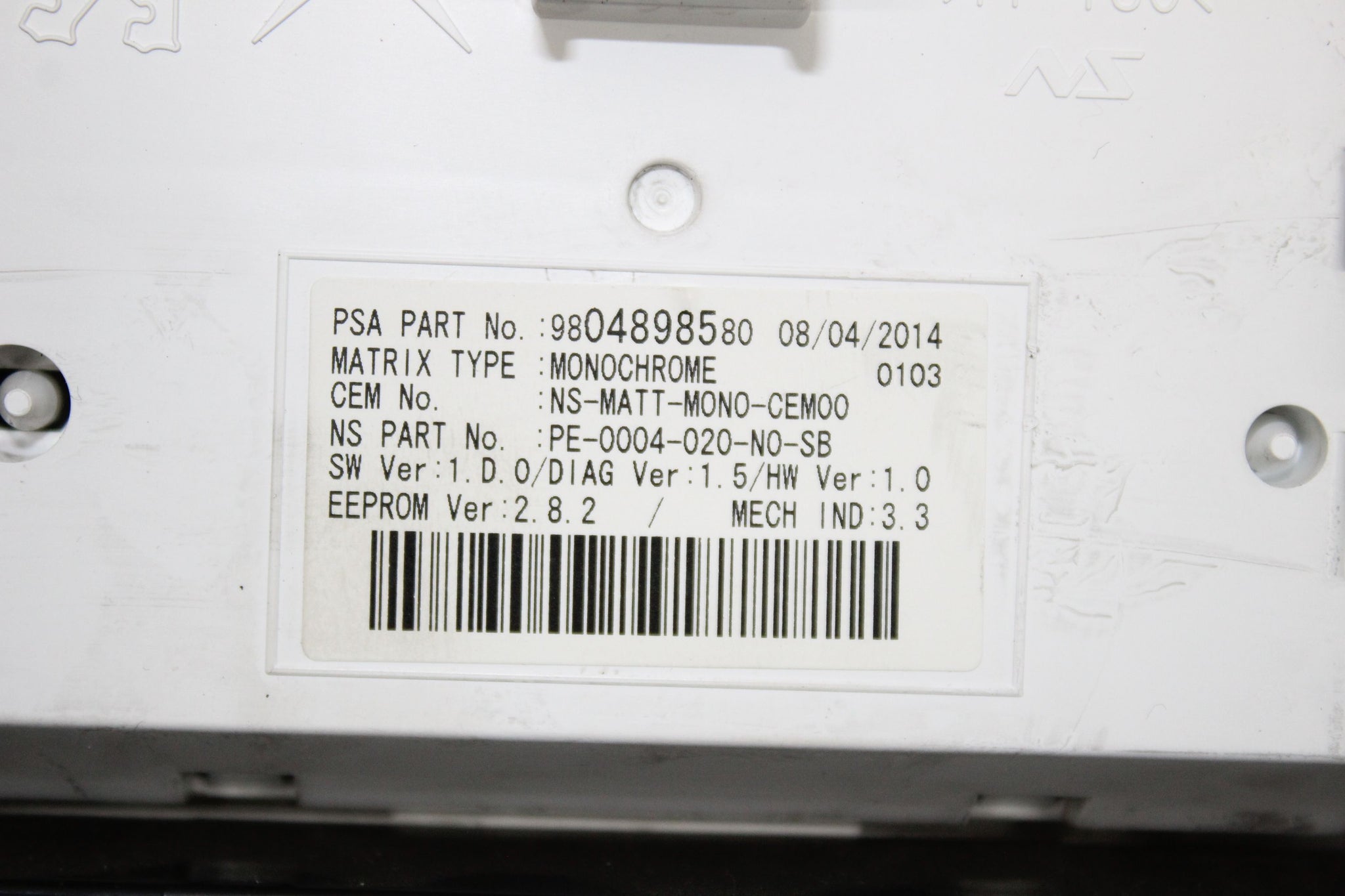 2014 PEUGEOT 5008 1.6 Speedo Instrument Cluster 9804898580