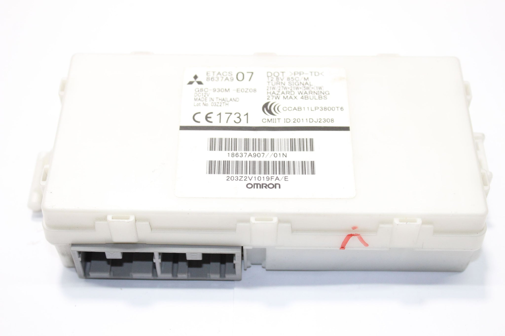 2013 MITSUBISHI MIRAGE 1.2 Fuse Box Convenience Module 18637A907 8637A907