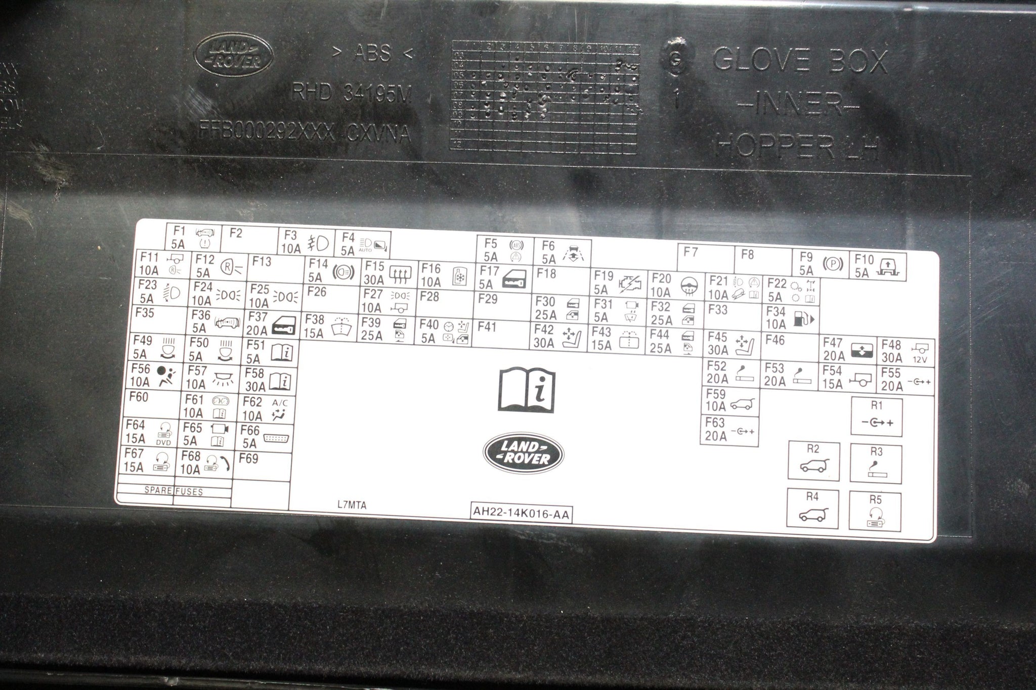 2009 LAND ROVER DISCOVERY 4 Glove Box AH22-14K016-AA
