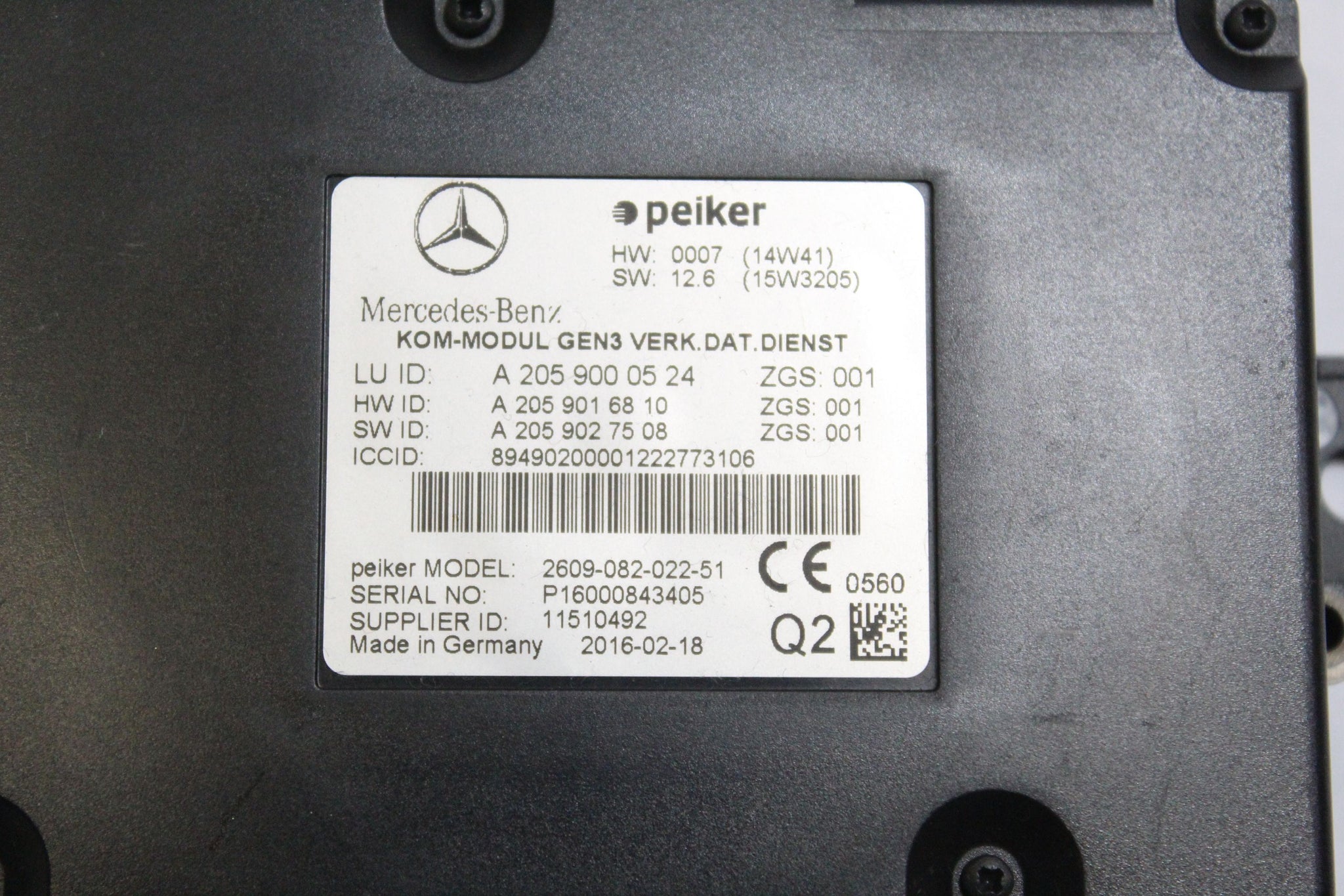 2016 MERCEDES CLS Class W218 C218 Telematic Control Module A2059016810