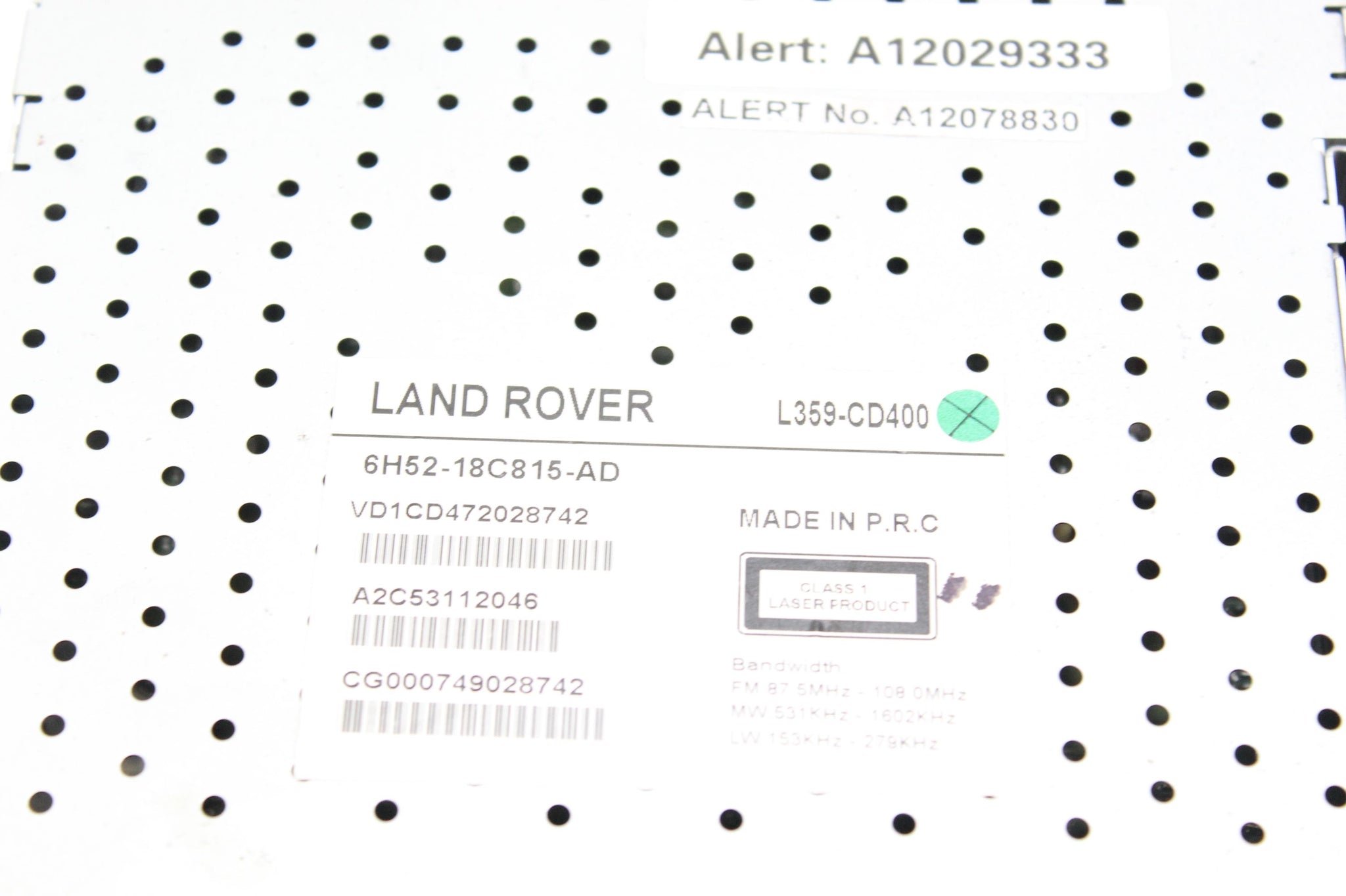 2008 LAND ROVER FREELANDER 2 Radio CD Player Head unit 6H52-18C815-AD