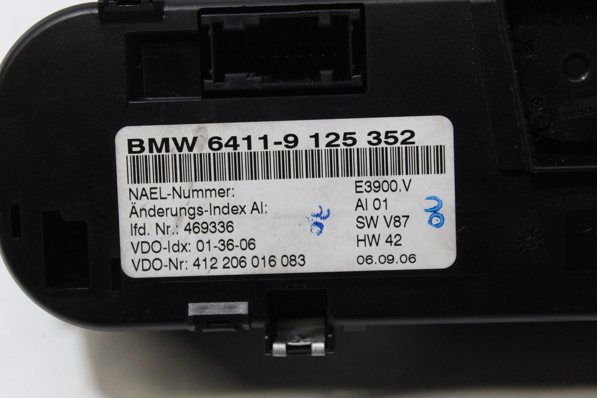 2006 BMW Z4 2.0 Heater Air Con Climate Control Panel 9125352