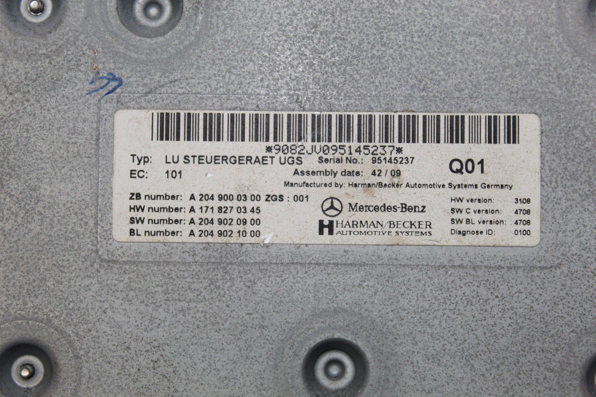 2009 MERCEDES S Class W221 Media Interface Module ECU A2049020900