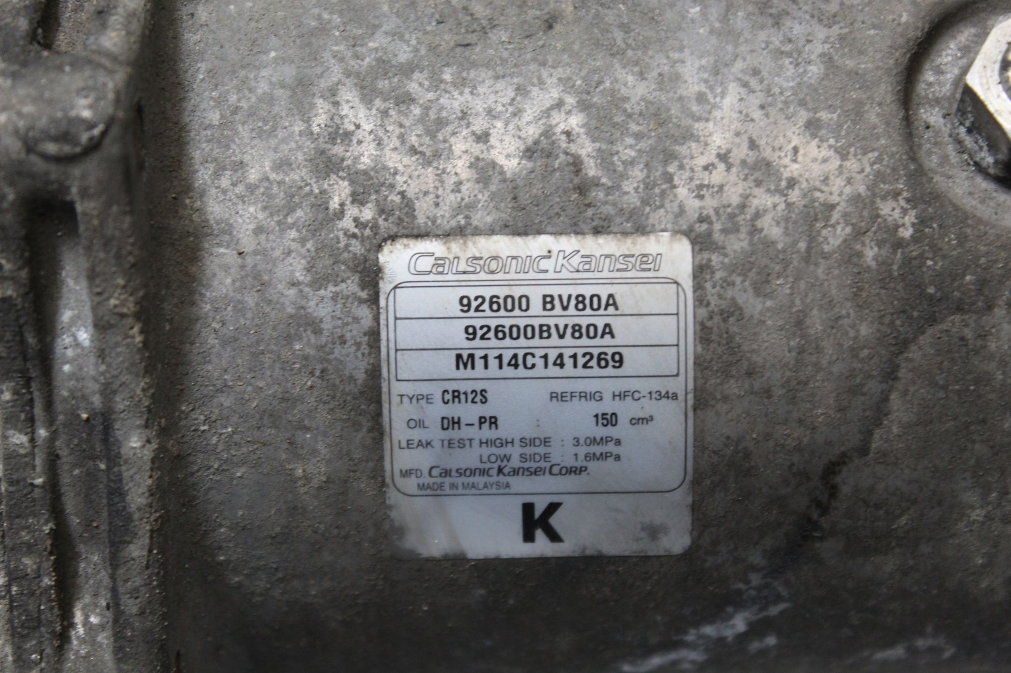 2014 NISSAN JUKE F15 1.2 Air Con Compressor 92600BV80A
