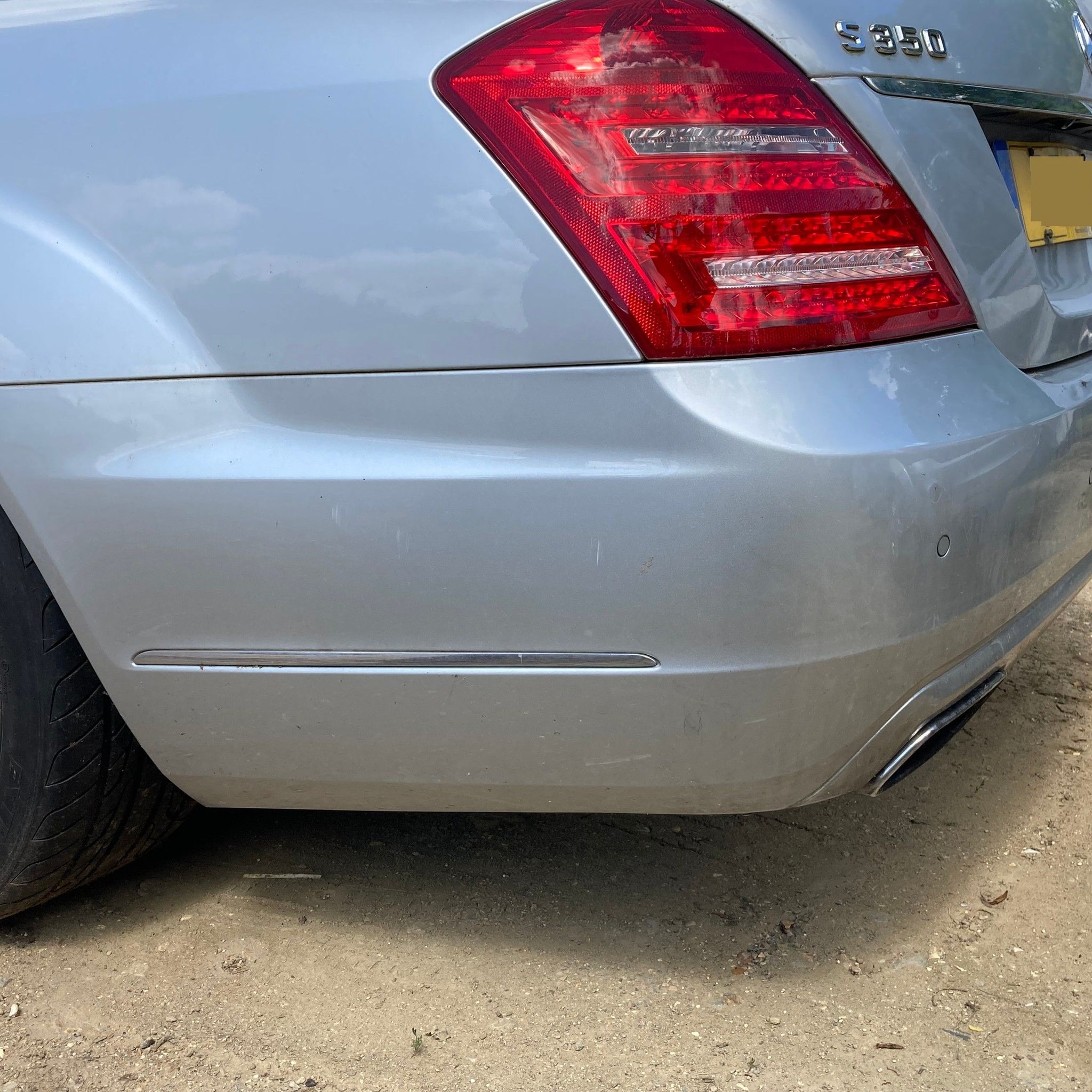 2009 MERCEDES W221 S350 Complete Rear Bumper IRIDIUM SILVER