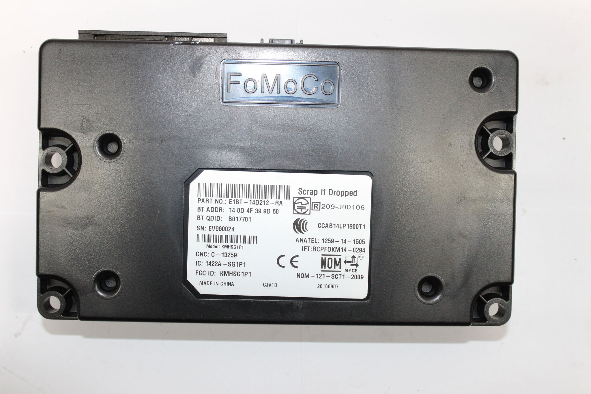 2017 FORD ECOSPORT Bluetooth Control Module E1BT-14D212-RA