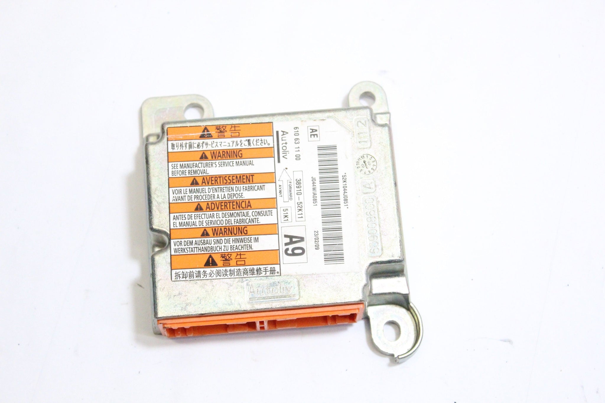2009 VAUXHALL AGILA AIRBAG CONTROL MODULE ECU 38910-52K11