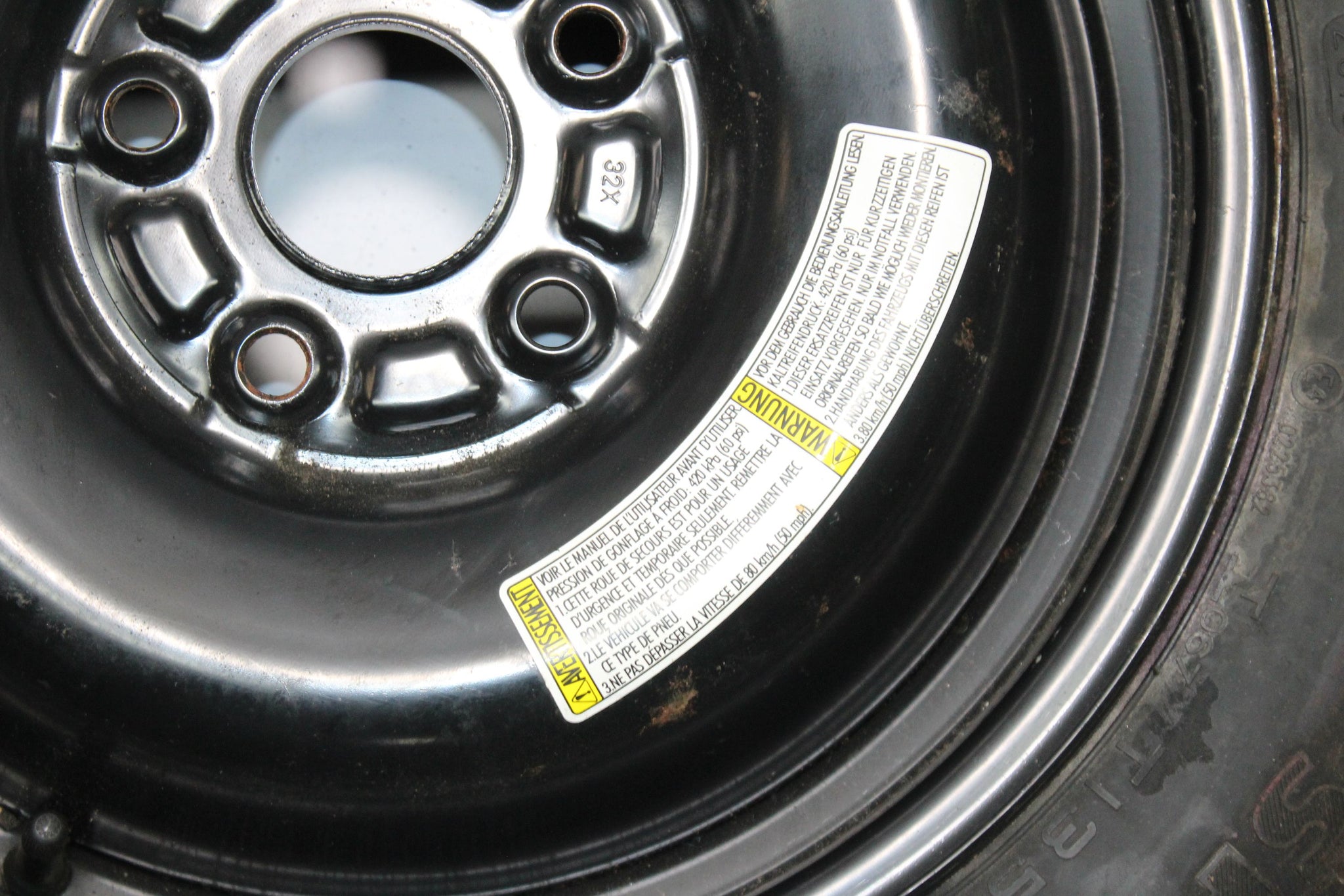 2013 SUZUKI  SX4 S-CROSS Steel Spare Wheel Tyre 135 / 90 D16