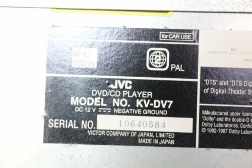 JVC KV-DV7 DVD CD PLAYER LV32847-002A