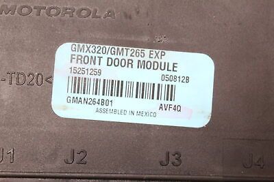 2006 CADILLAC CTS LEFT SIDE FRONT DOOR CONTROL MODULE ECU 15251259
