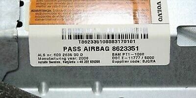 2009 VOLVO C30 LEFT SIDE FRONT DASHBOARD AIRBAG 8623351