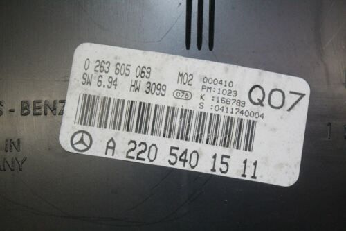 2000 MERCEDES CL500 W215 5.0 V8 SPEEDO CLOCK INSTRUMENT CLUSTER A2205401511