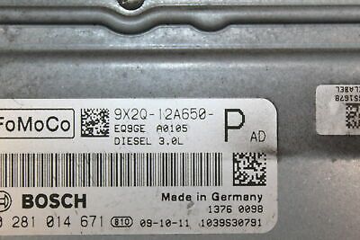 2010 JAGUAR XF 3.0L ENGINE ECU 9X2Q12A650PAD