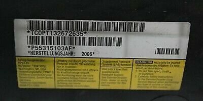 2007 JEEP CHEROKEE LEFT SIDE DASHBOARD AIRBAG P55315103AF