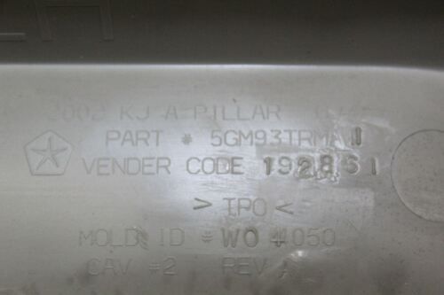 2007 JEEP CHEROKEE LEFT SIDE FRONT A PILLAR TRIM COVER 5GM93TRMA